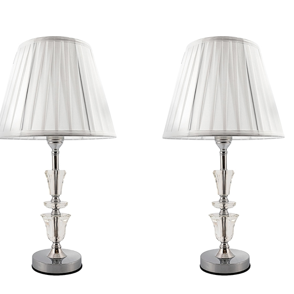 Kit 2 Abajur Cristal Toque Touch C/lampada Quarto/sala - 863