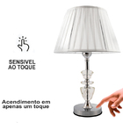 Kit 2 Abajur Cristal Toque Touch C/lampada Quarto/sala - 886