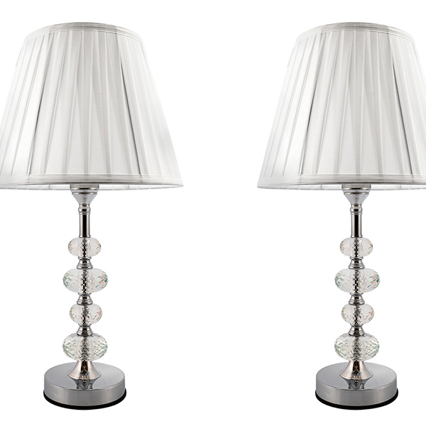 Kit 2 Abajur Cristal Toque Touch C/lampada Quarto/sala - 890