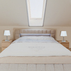 Kit 2 Abajur Eros Touch Dome Laranja Com Base Quadrada.