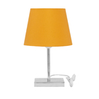 Kit 2 Abajur Eros Touch Dome Laranja Com Base Quadrada.