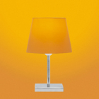 Kit 2 Abajur Eros Touch Dome Laranja Com Base Quadrada.