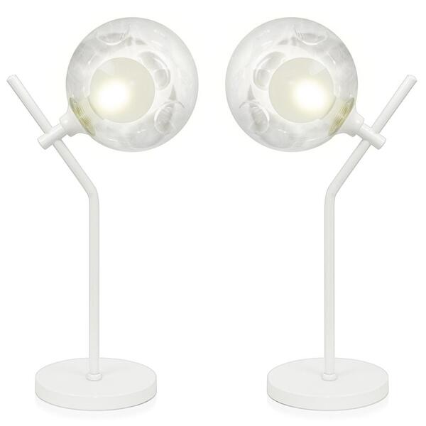 Kit 2 Abajur Luminária De Mesa Aro Jabuticaba Harmony Branco