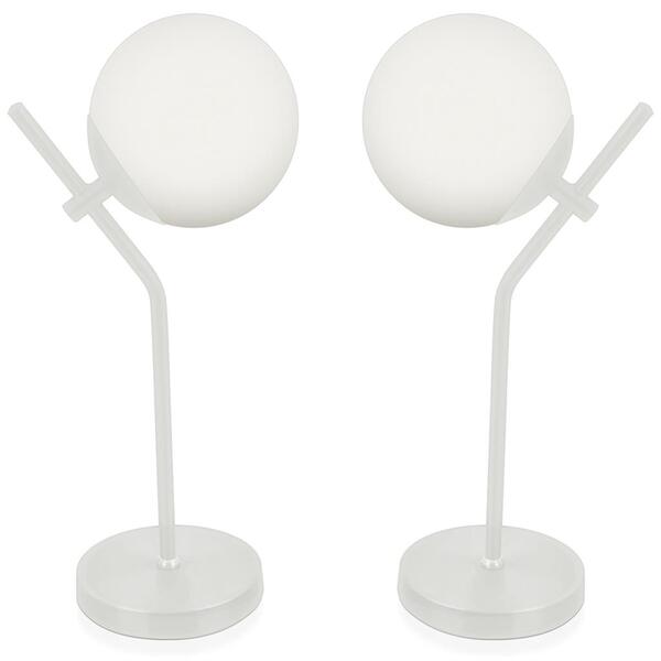 Kit 2 Abajur Luminária De Mesa Aro Jabuticaba Orby Branco