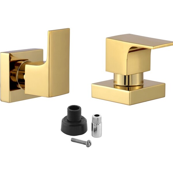 Kit 2 Acabamento Para Banheiro Alavanca Quadrado Dourado Bril