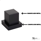 Kit 2 Acabamento Quadrado Preto Registro Metal Padrão Deca
