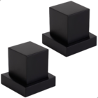 Kit 2 Acabamento Quadrado Preto Registro Metal Padrão Deca