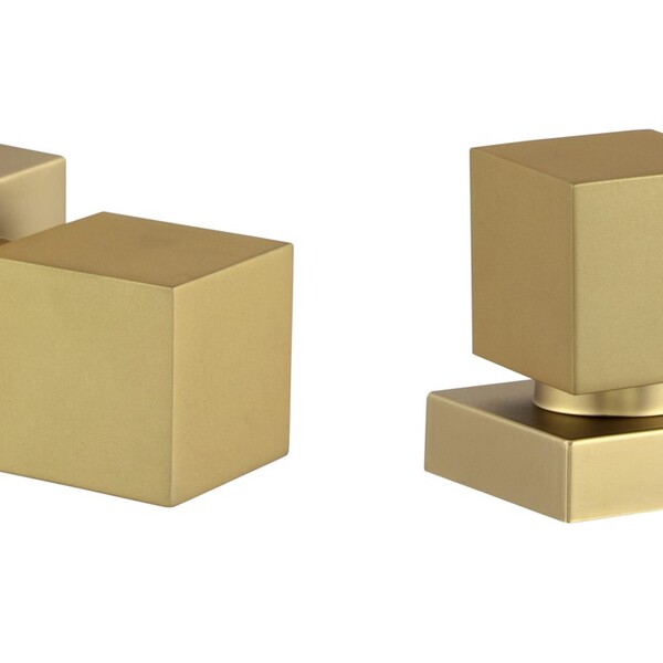 Kit 2 Acabamento Quadrado Registro Dourado Fosco Metal Padrão