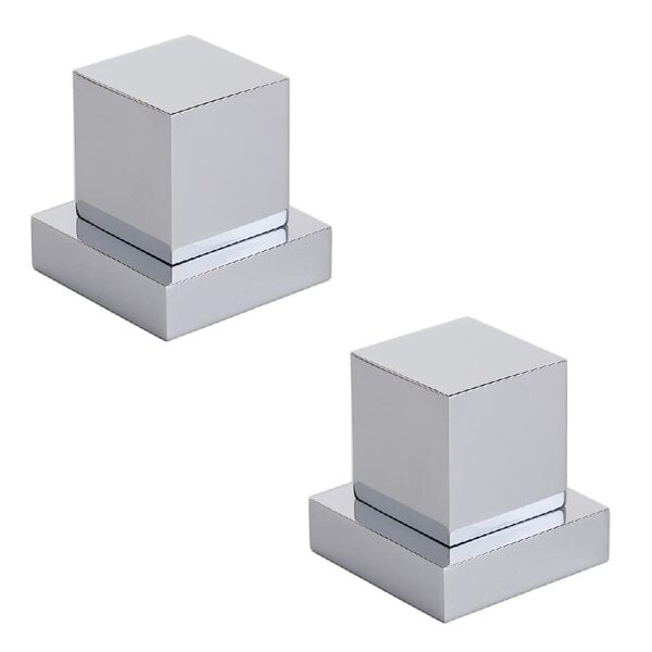 Kit 2 Acabamento Quadrado Registro Multiuso Volante Metal Pad