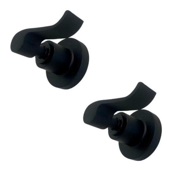 Kit 2 Acabamento Registro Alavanca Preto Fosco Banheiro Padrã