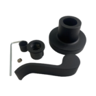 Kit 2 Acabamento Registro Alavanca Preto Fosco Banheiro Padrã