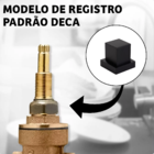 Kit 2 Acabamento Registro Deca Quadrado Metal Preto Fosco