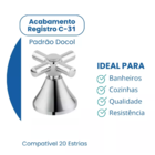 Kit 2 Acabamento Registro Padrão Docol C31 Metal Gaveta Press