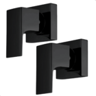 Kit 2 Acabamentos De Registro Alavanca Isis 1/2 Ou 3/4 Preto