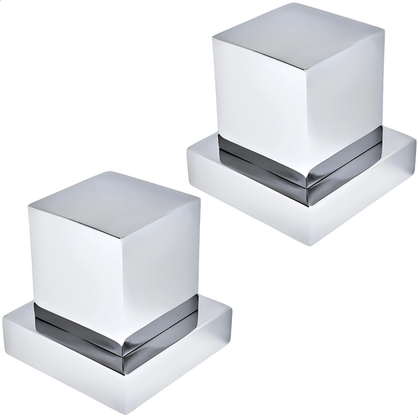 Kit 2 Acabamentos de Registro Padrão Deca Quadrado Cromado