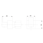 Kit 2 Acabamentos Quadrado P/registro Base Deca 3/4-1/2