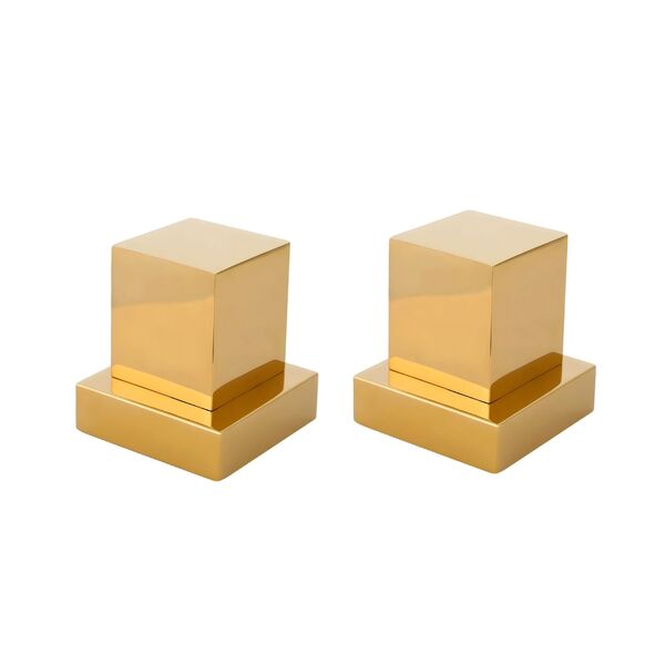 Kit 2 Acabamentos Registro Quadrado 1/2 Ou 3/4 Metal Dourado