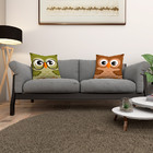 Kit 2 Almofadas Cheias Corujas Coloridas Sala Quarto 40cm