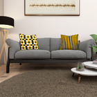 Kit 2 Almofadas Cheias Geométrico Amarelo 40cm Sala Quarto