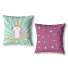Kit 2 Almofadas Cheias Infantil Quarto Sala 40cm Unicórnio