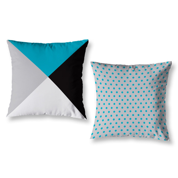 Kit 2 Almofadas Cheias Quarto Sala 40cm Cama Sofá Azul