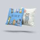 Kit 2 Almofadas Com Enchimento Bichinhos Cute Azul