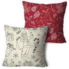 Kit 2 Almofadas De Natal Multi Símbolos Natalinos