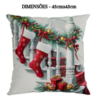 Kit 2 Almofadas Decorativa Natal Meais Xadrez Verde 43cmx43cm