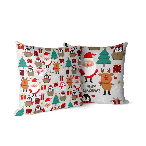 Kit 2 Almofadas Decorativas Elementos Natalinos Bege