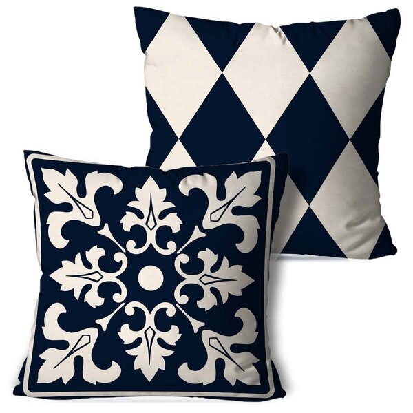 Kit 2 Almofadas Decorativas Mônaco Marinho