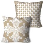 Kit 2 Almofadas Decorativas Ornamentos Beje