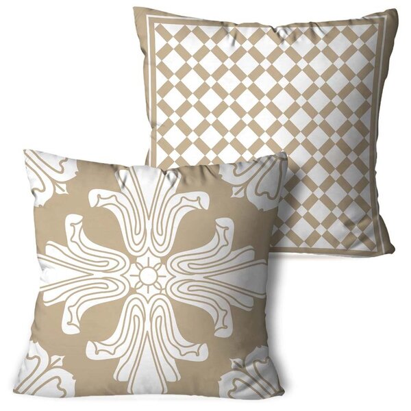 Kit 2 Almofadas Decorativas Ornamentos Beje