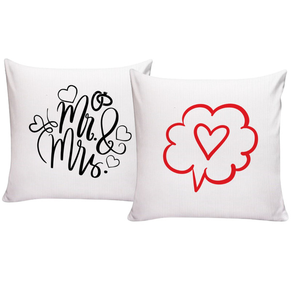 Kit 2 Almofadas Decorativas Para Sofá 40x40 Senhor E Senhora