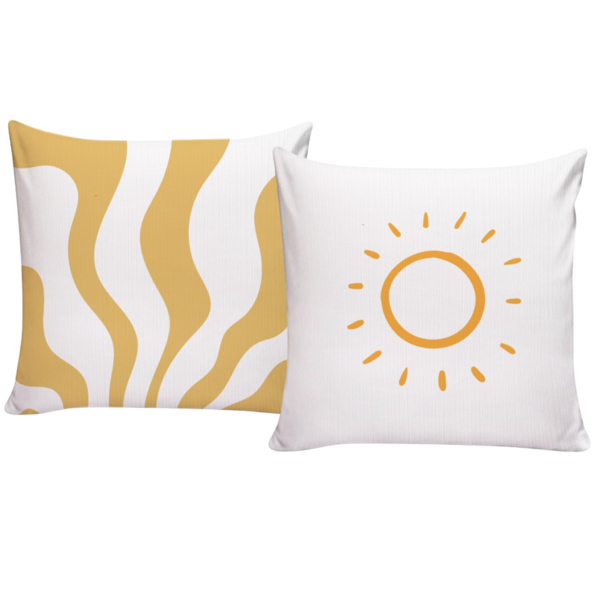 Kit 2 Almofadas Decorativas Para Sofá Cheias 40x40 Sol Branco