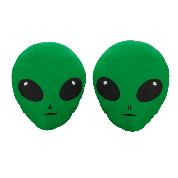 Kit 2 Almofadas Divertida Decorativa Criativa Verde Alien Et