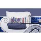 Kit 2 Almofadas Impressão Digital Flores Com Listras Azuis 20