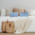 Kit 2 Almofadas Pelúcia Baixa Texturizada Floral Cinza Zíper