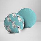 Kit 2 Almofadas Redondas Bulldog Azul Único