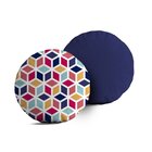 Kit 2 Almofadas Redondas Cubos Geométricos Único