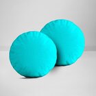 Kit 2 Almofadas Redondas Lisa Turquesa Único