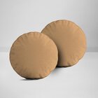 Kit 2 Almofadas Redondas Marrom Claro Único