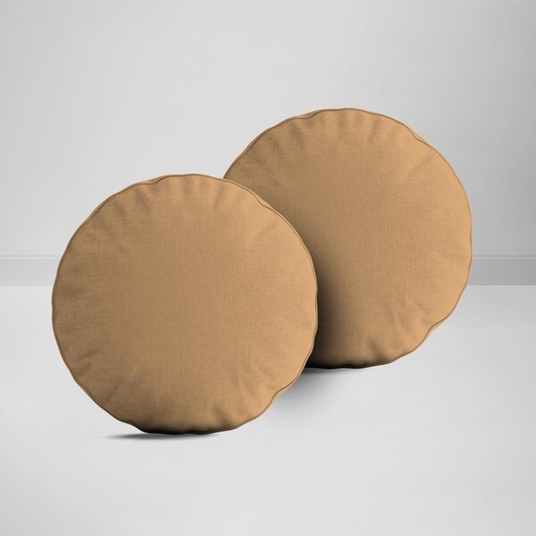 Kit 2 Almofadas Redondas Marrom Claro Único