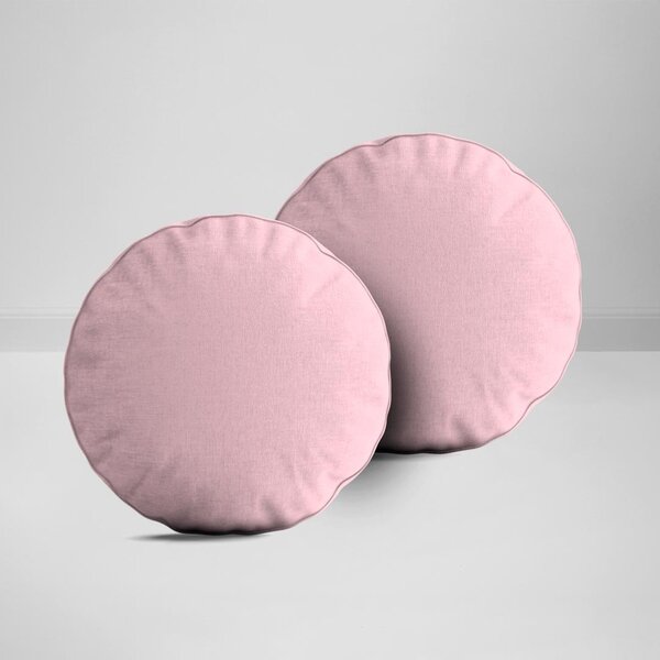 Kit 2 Almofadas Redondas Rosa Claro Único