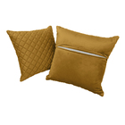 Kit 2 Almofadas Tressê 50x50cm E 40x40cm Veludo Amarelo - Cas