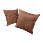Kit 2 Almofadas Tressê 50x50cm E 40x40cm Veludo Marrom Acobre