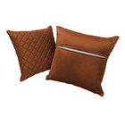 Kit 2 Almofadas Tressê 50x50cm E 40x40cm Veludo Terracota - C