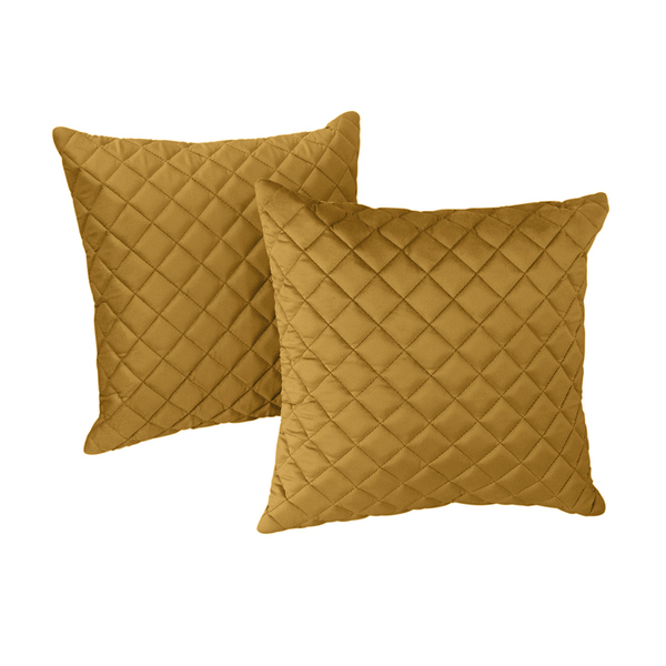 Kit 2 Almofadas Tressê 50x50cm Veludo Amarelo - Casaepoltrona