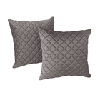 Kit 2 Almofadas Tressê 50x50cm Veludo Marrom Acinzentado - Ca