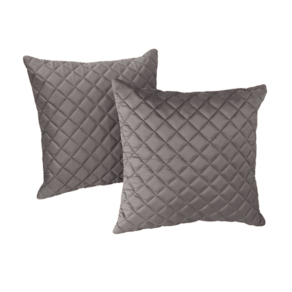 Kit 2 Almofadas Tressê 50x50cm Veludo Marrom Acinzentado - Ca