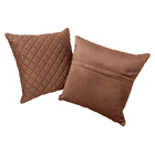 Kit 2 Almofadas Tressê 50x50cm Veludo Marrom Acobreado - Casa
